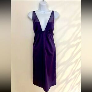 Victorias Secret Nightie Teddy Chemise Slip Nightgown Satin Silk Like Purple
